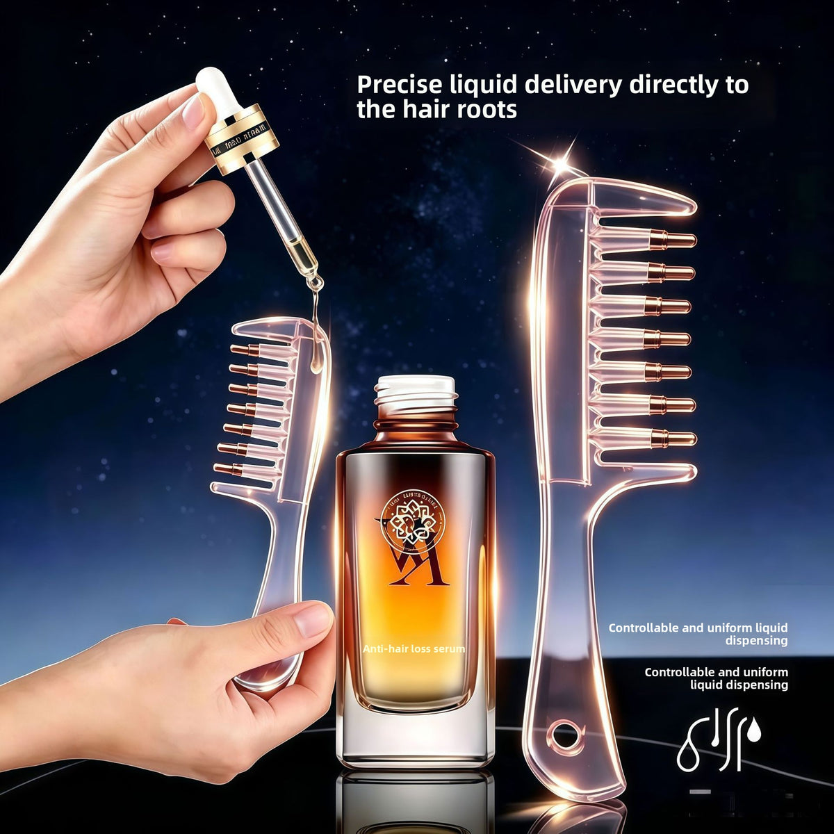 Red Light Electric Scalp Massager Comb with Essential Oil Applicator